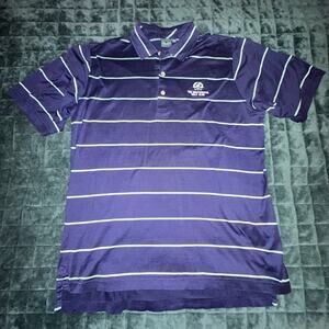 Fairway & Greene The Broadmoor Golf Club L Blue Striped Polo